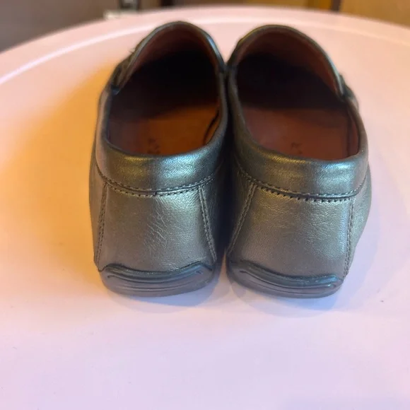 ROBERT ZUR Petra Woven Leather Driving Loafers Moccasin Shoe Womens 6.5 Pewter - Picture 4 of 6